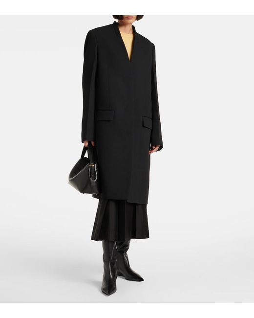 Totême  Black Deep Pleated Coat