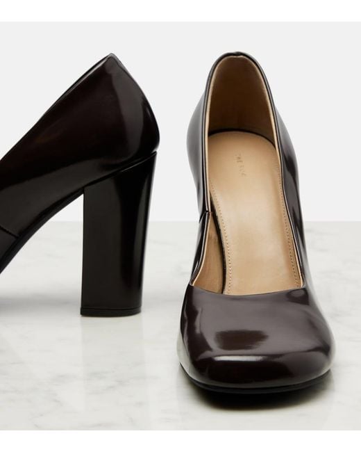 The Row Black Penelope Leather Pumps