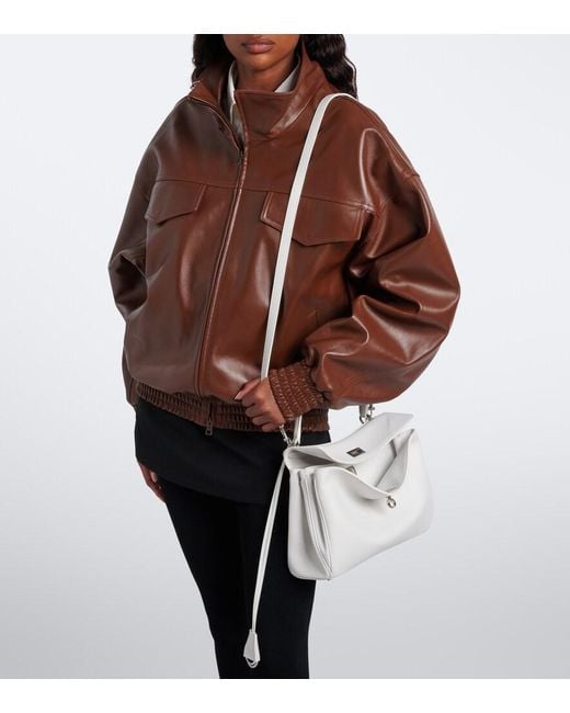 Balenciaga White Rodeo Medium Leather Shoulder Bag