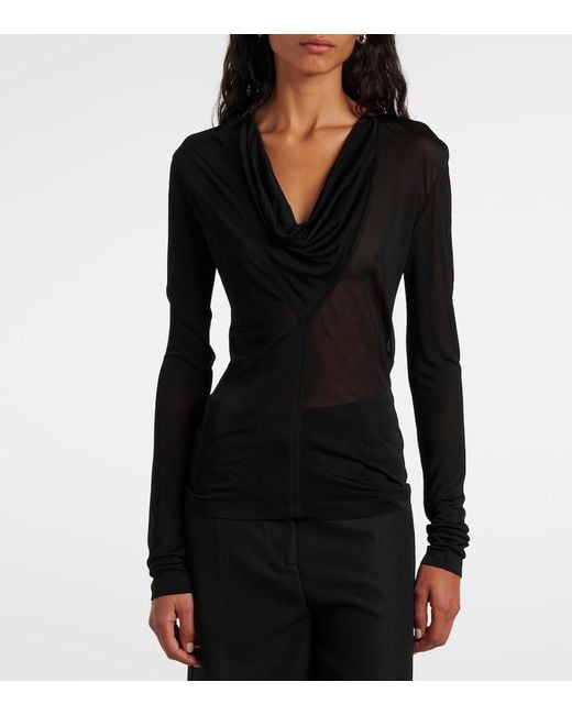 Totême Black Draped Top