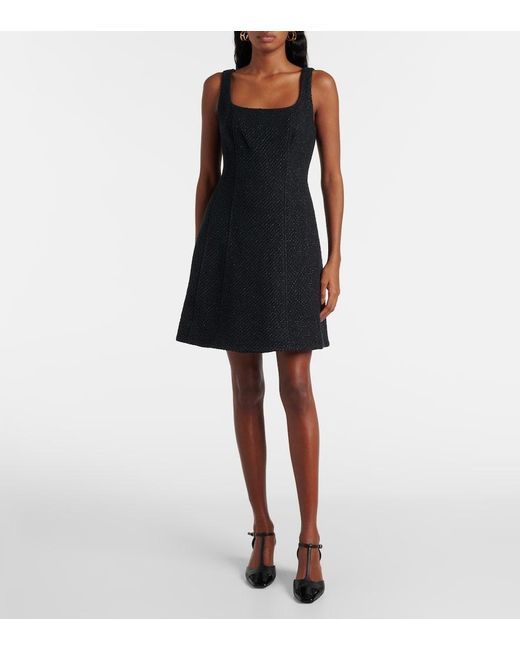 Veronica Beard Black Delphine Cotton-Blend Minidress