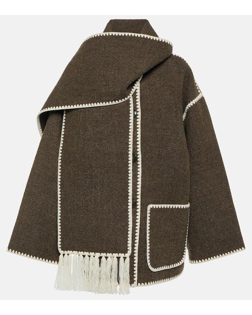 Totême  Brown Embroidered Scarf Jacket