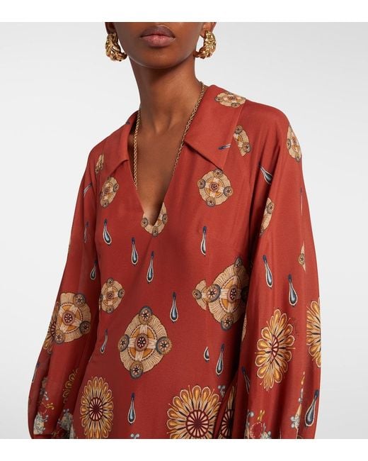 LaDoubleJ Red Diva Printed Maxi Dress