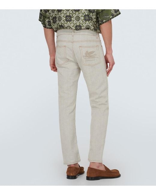 Etro Gray Straight Jeans for men