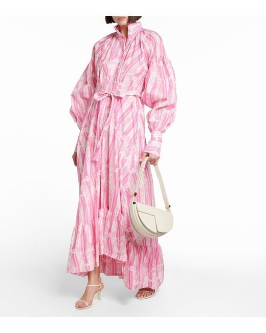 Patou Pink Flounced Maxi Dress