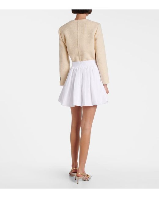Patou White Cotton Poplin Miniskirt