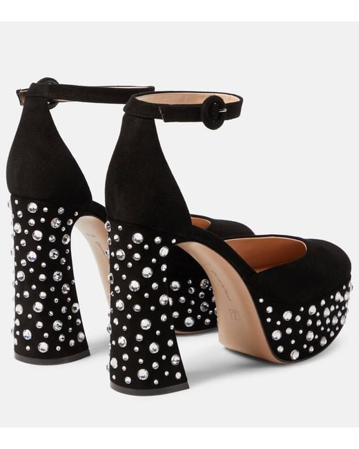 Pumps Crystal Holly D'Orsay di Gianvito Rossi in Black