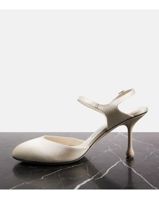 Jimmy Choo White Pixie 80 Satin Pumps