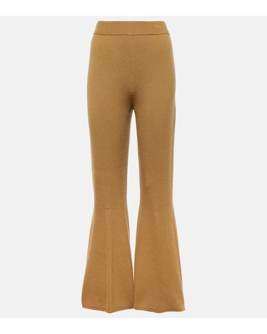 Joseph Natural Wool-Blend Knit Flared Pants