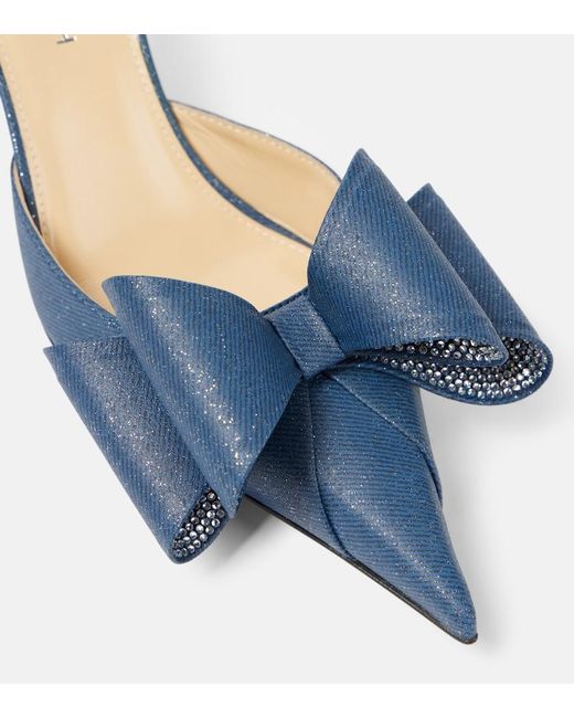 Mach & Mach Blue Le Cadeau 65 Denim Slingback Pumps