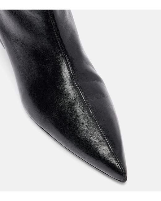 Khaite Black Andee 40 Leather Ankle Boots