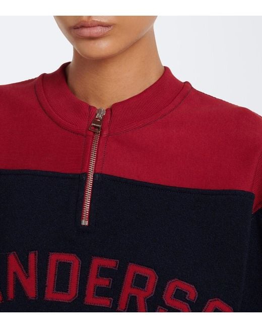 J.W. Anderson Blue Embroidered Wool-Blend Sweatshirt