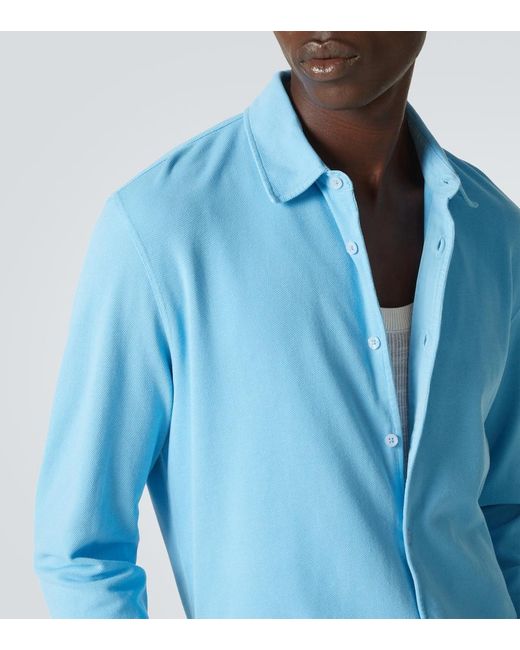 Orlebar Brown Blue Giles Cotton Pique Shirt for men