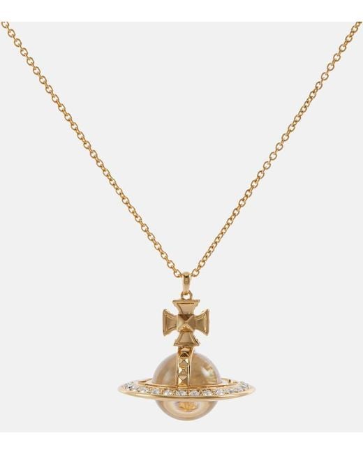 Vivienne Westwood Metallic Crystal-embellished Pendant Necklace