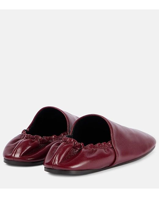 Khaite Purple Slip-Ons Banks Aus Leder