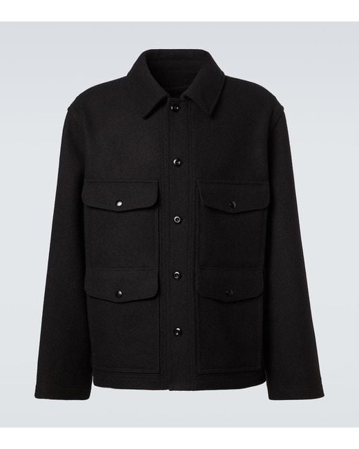 Lemaire Black Wool Felt Field Jacket for men