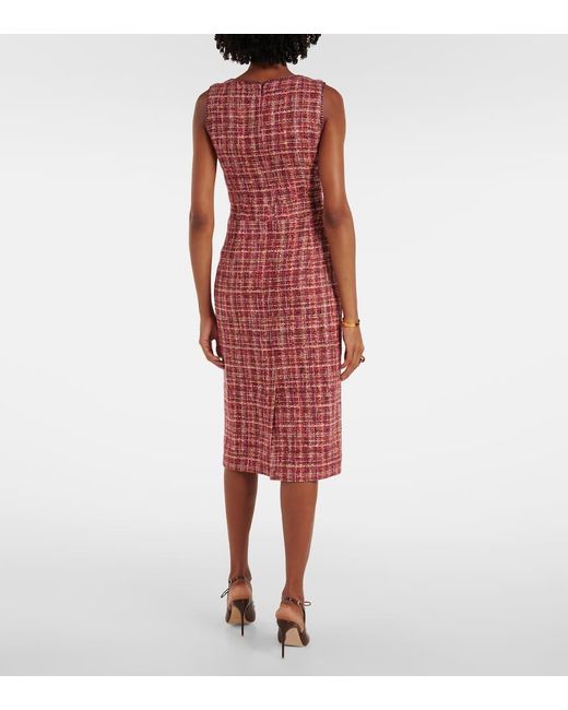 Etro Red Cotton And Wool-Blend Midi Dress
