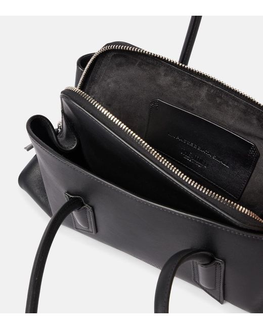 The Attico Black La Passeggiata Small Leather Tote Bag