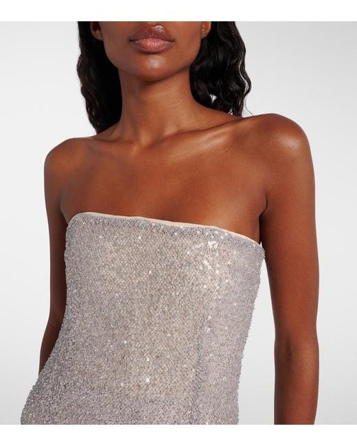 Jonathan Simkhai White Xyla Sequined Gown