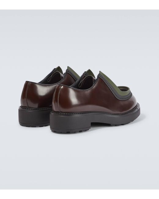 Prada Brown Diapason Leather Loafers for men
