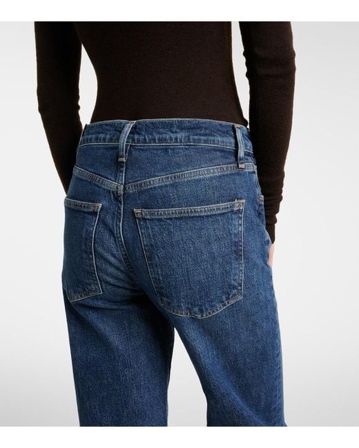 Agolde Blue Harper Crop Straight Jeans