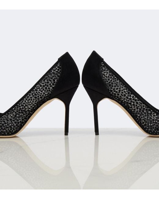 Manolo Blahnik Black Bbla Mesh Pumps