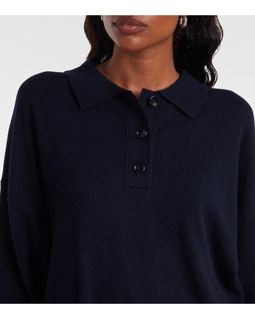 Jardin Des Orangers Blue Wool And Cashmere Polo Sweater