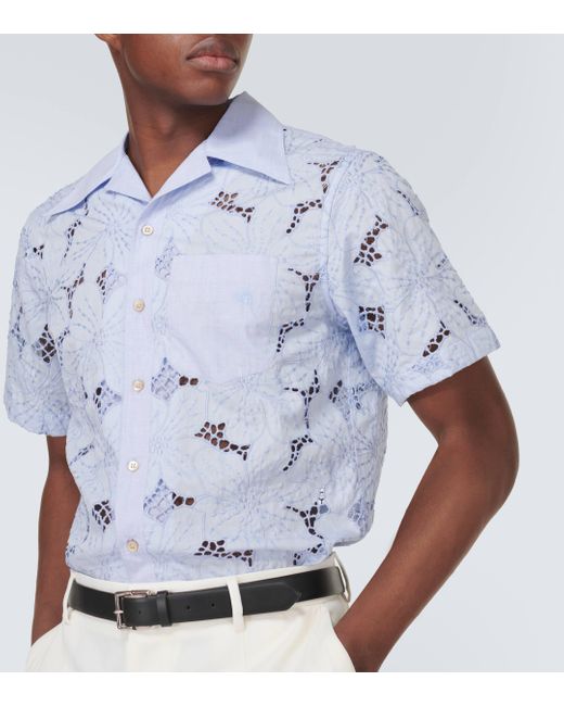 Wales Bonner Blue Highlife Floral Cotton-blend Bowling Shirt for men