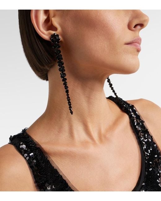 Simone Rocha Black Drip Embellished Drop Earrings