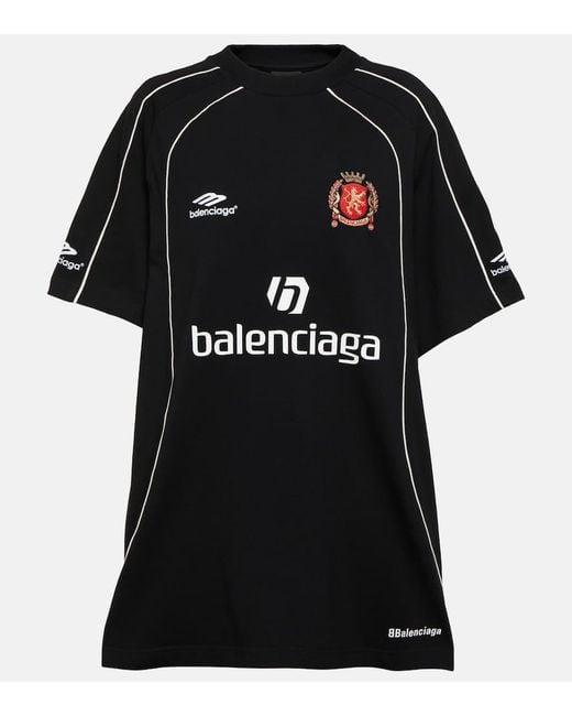 T-shirt in jersey di cotone con logo di Balenciaga in Black