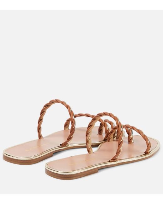Aquazzura Pink Capalbio Leather Sandals