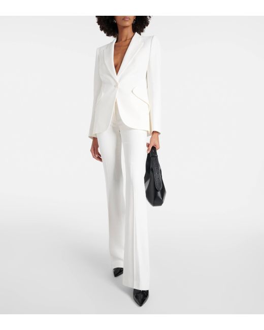 Alexander McQueen White Crepe Blazer