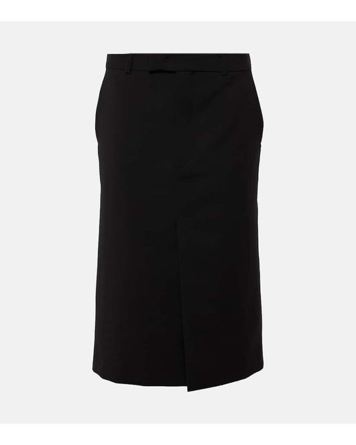 Sportmax Black Atollo Wool Midi Skirt