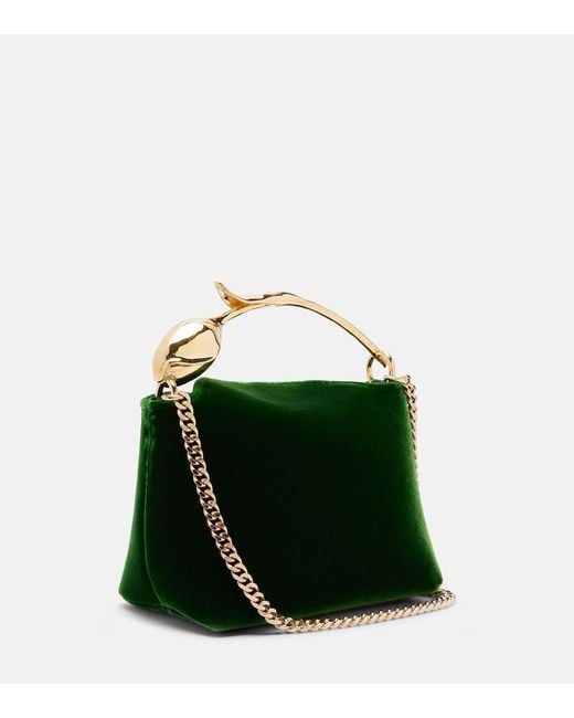 Erdem Green Bloom Micro Velvet Top-Handle Bag