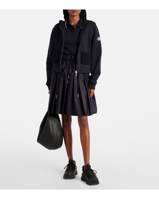 Moncler Blue Technical Cotton Polo Dress