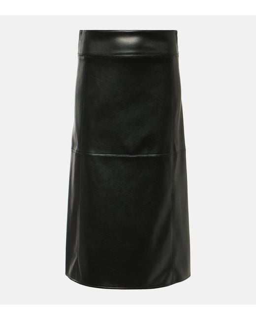 Falda midi Rimini de piel sintetica Max Mara de color Black