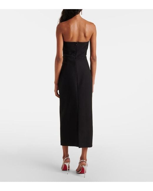 Roland Mouret Black Embellished Bustier Midi Dress