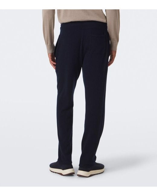 Fedeli Blue Cashmere Sweatpants for men
