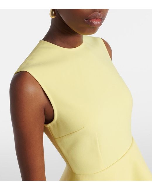 Solace London Yellow Severny Draped Pleated Midi Dress
