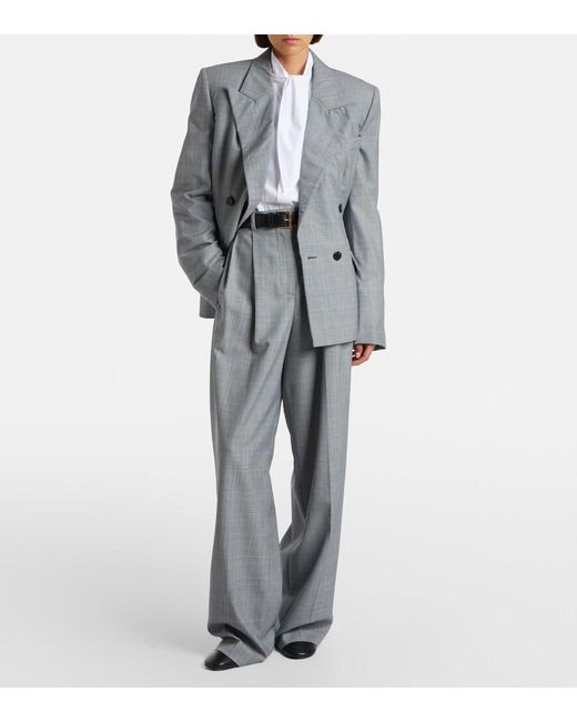 Givenchy Gray Checked Wool Jacket