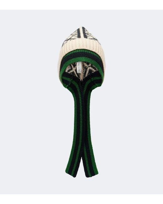 Dries Van Noten Green Wool Beanie