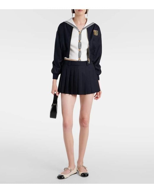 Miu Miu Natural Embellished Leather Ballet Flats