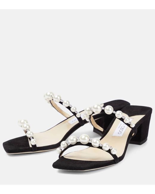 Sandalias Amara 45 De Ante Adornadas Jimmy Choo de color Black