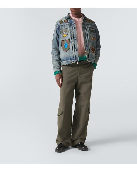 Sacai Blue X Mark Gonzales Denim Jacket for men