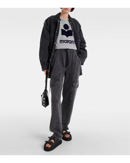 Isabel Marant Gray Peorana Cotton Cargo Pants