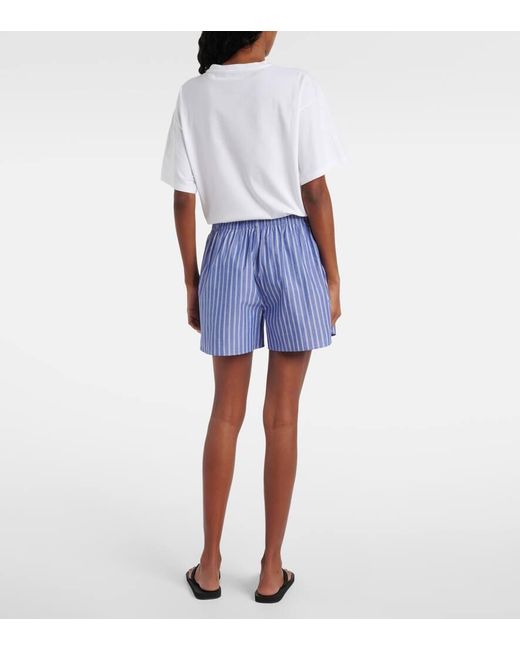 The Row Blue Shorts Nicasia Aus Baumwollpopeline