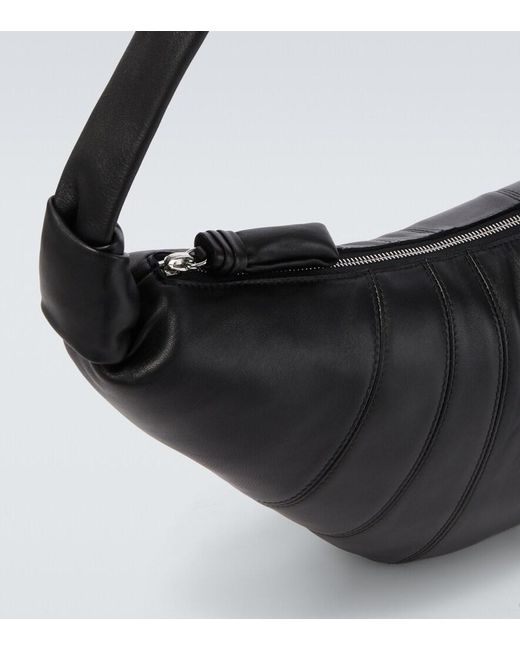 Lemaire Black Croissant Medium Leather Shoulder Bag for men