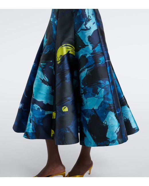Roksanda Blue Zelia Printed Gathered Midi Dress
