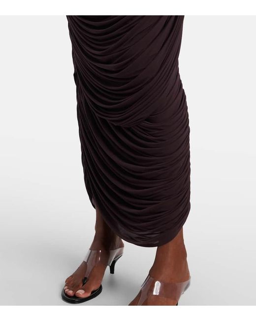 Magda Butrym Purple Draped High-Rise Maxi Skirt