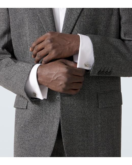 Gucci White Gg Sterling Cufflinks for men